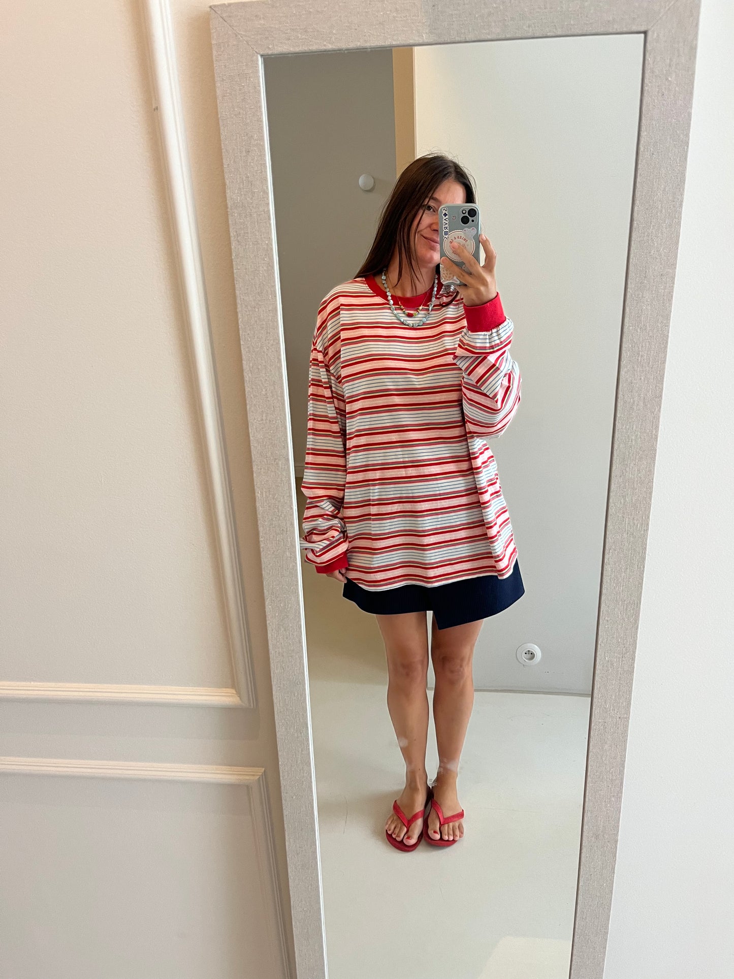Striped tee red