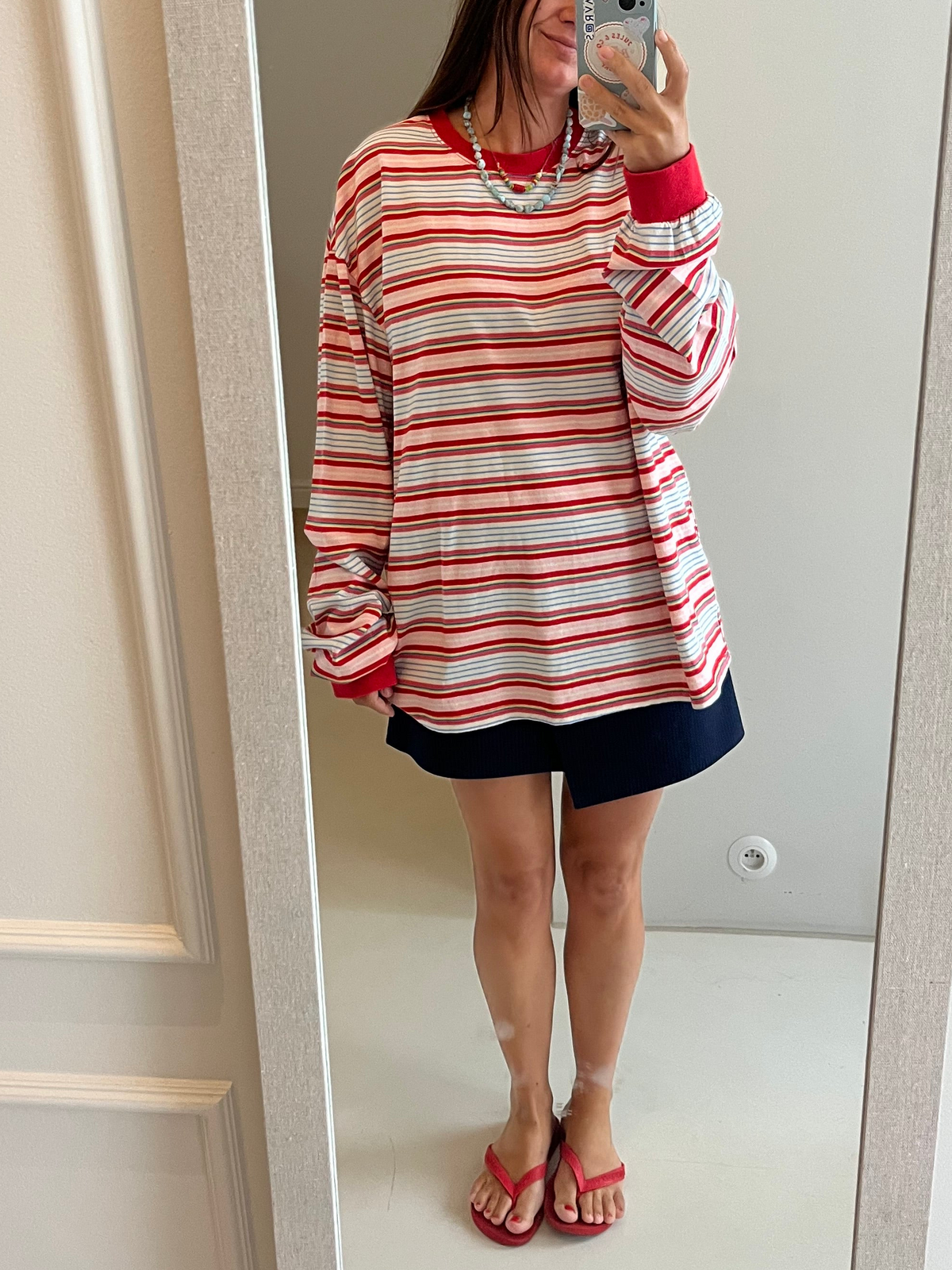 Striped tee red