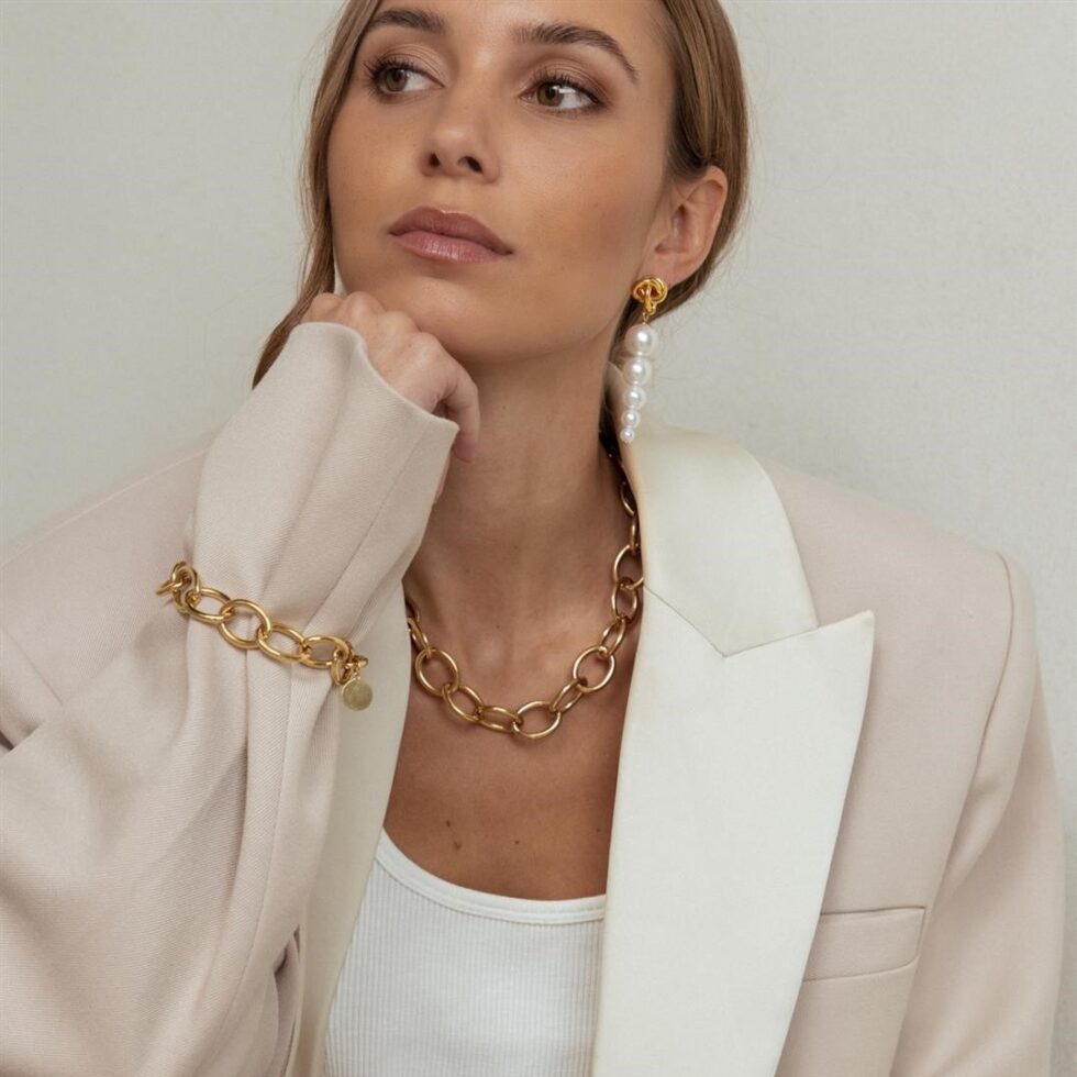 Mica necklace gold