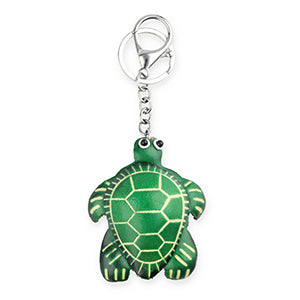 Leather turtle key chain