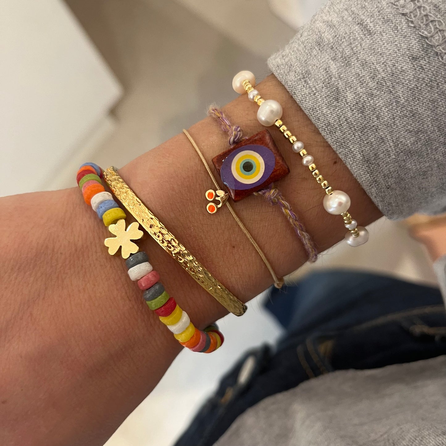 Cherry bracelet neon orange