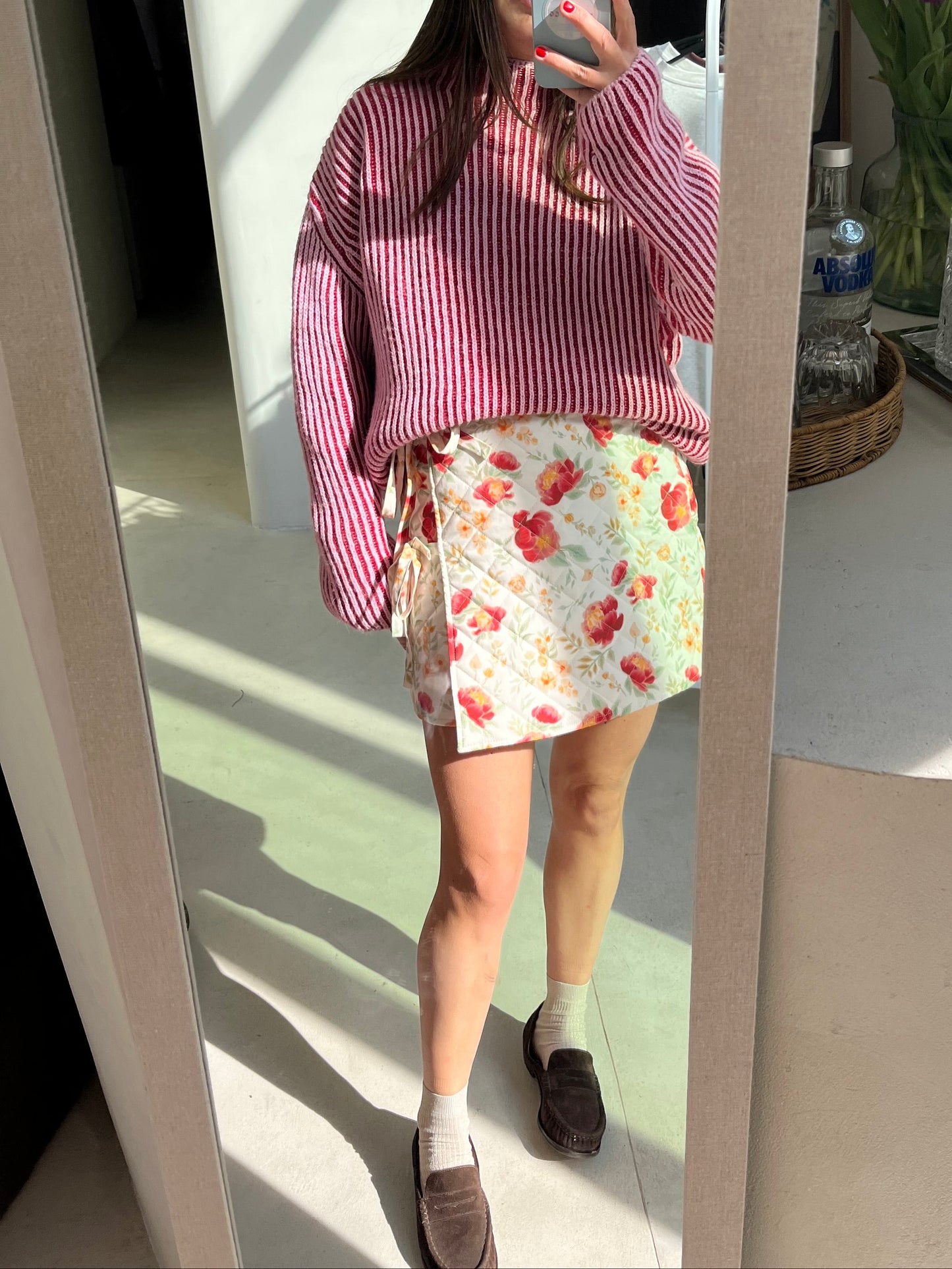Quilted wrap skirt