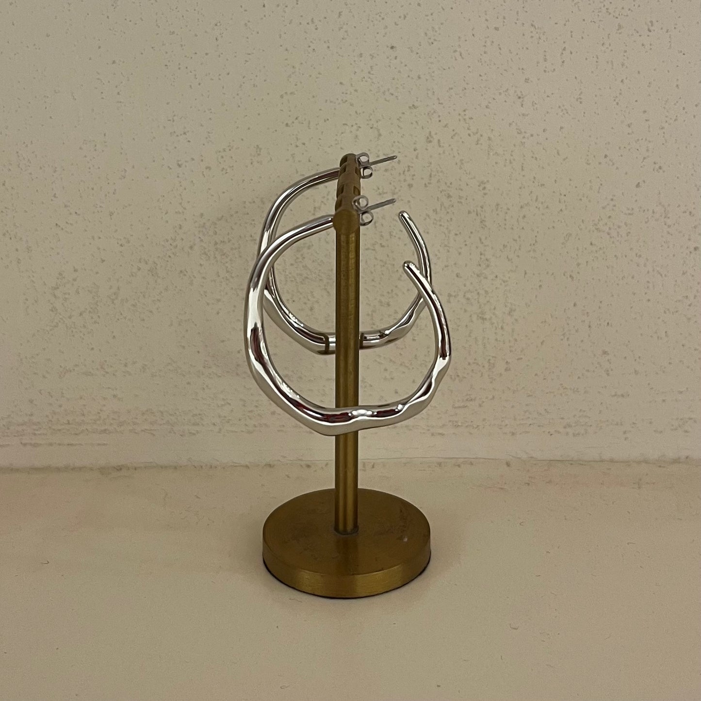 Hammered hoops silver