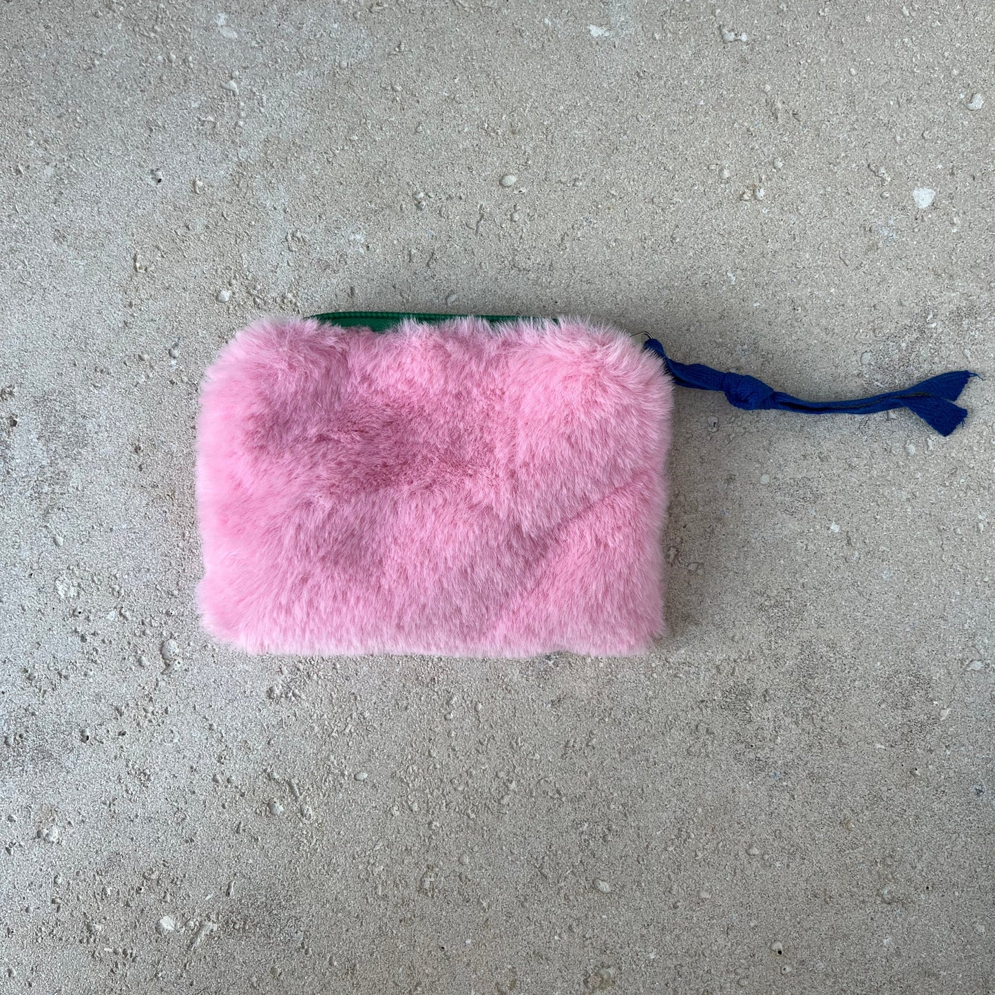 Tiny furry pouch pink