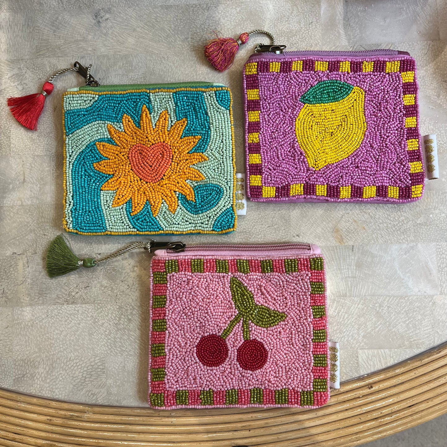 Beaded pouch