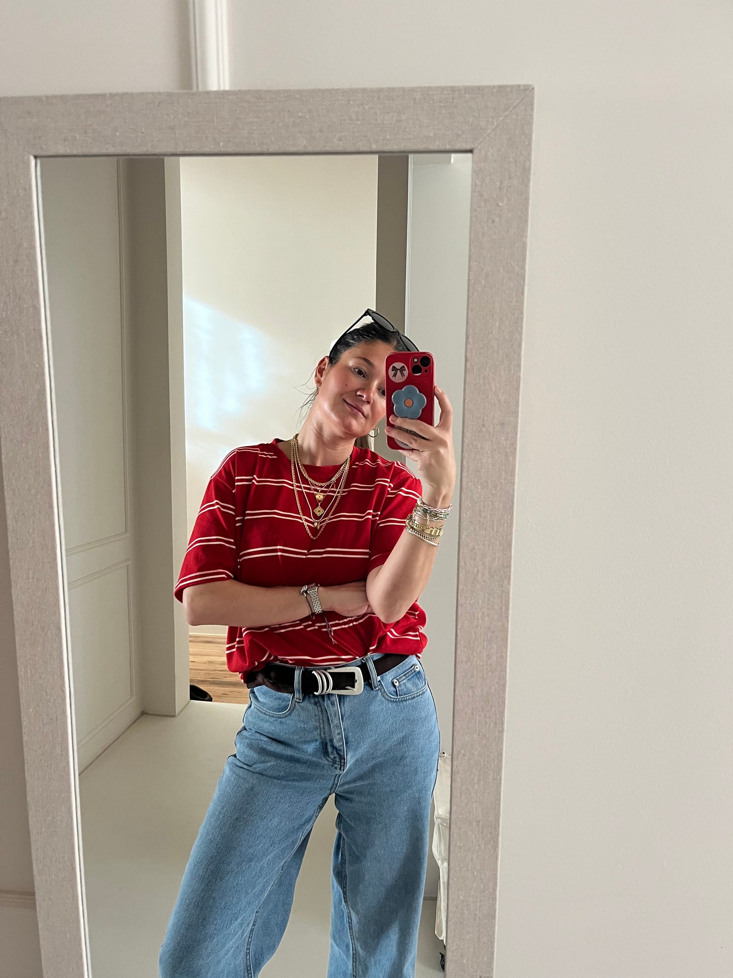 Red striped tee