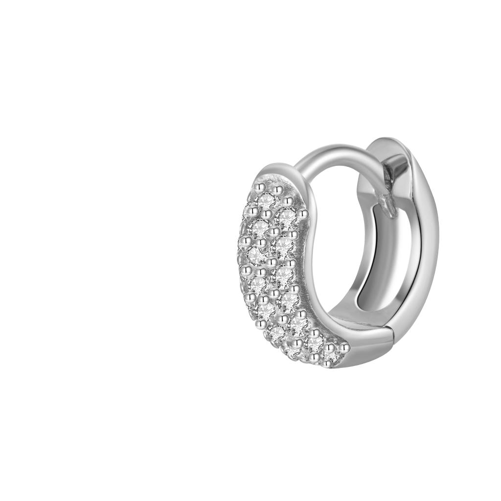 Mini zirconia hoop white Silver