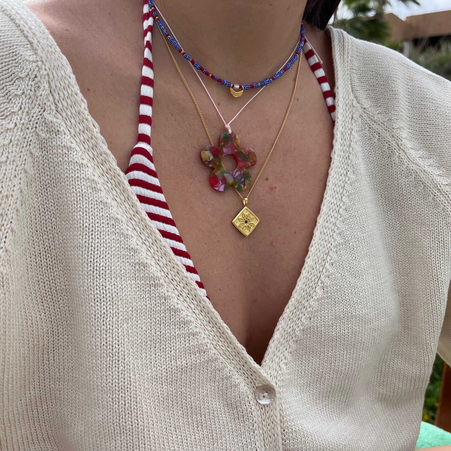 Miyuki moon necklace