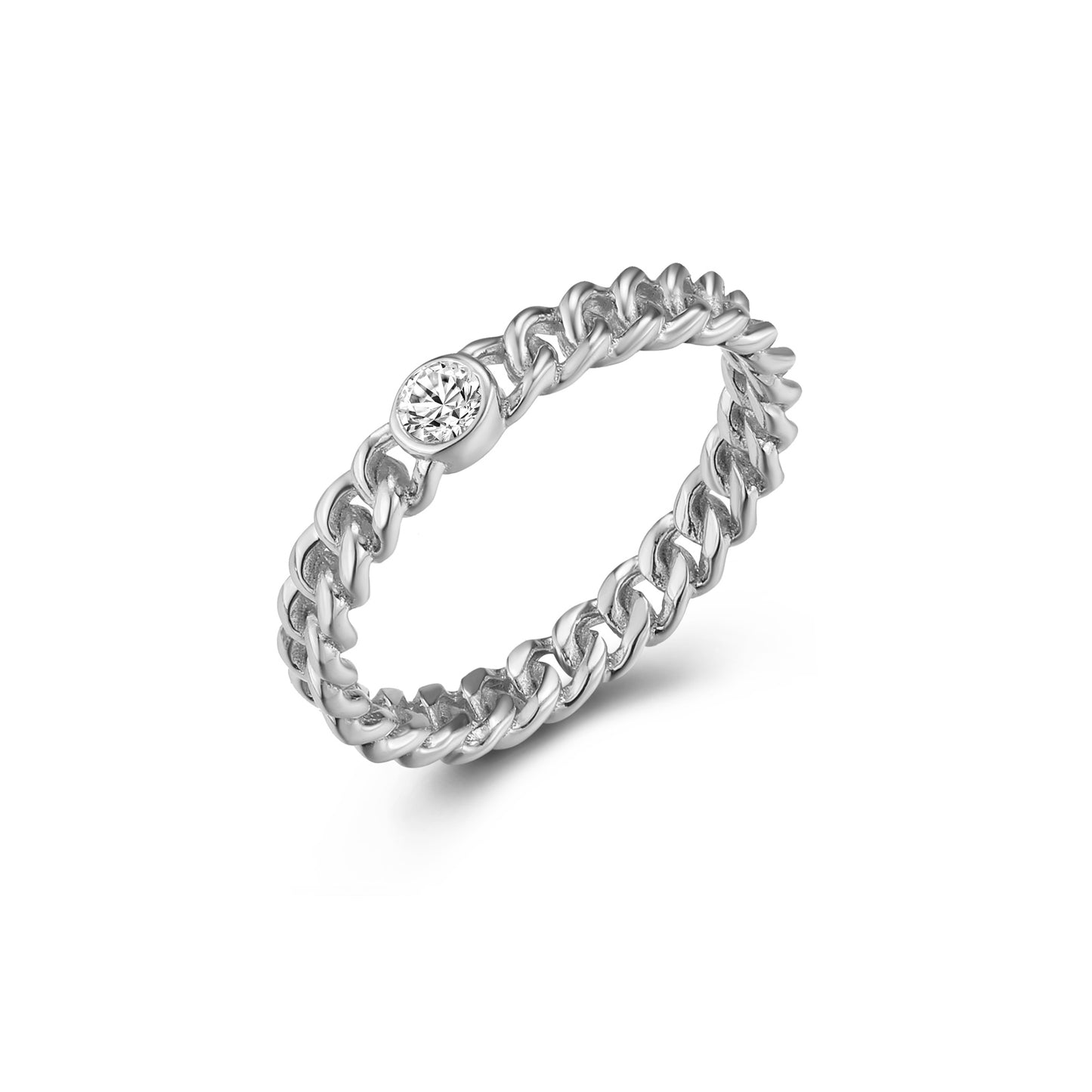 Link ring silver