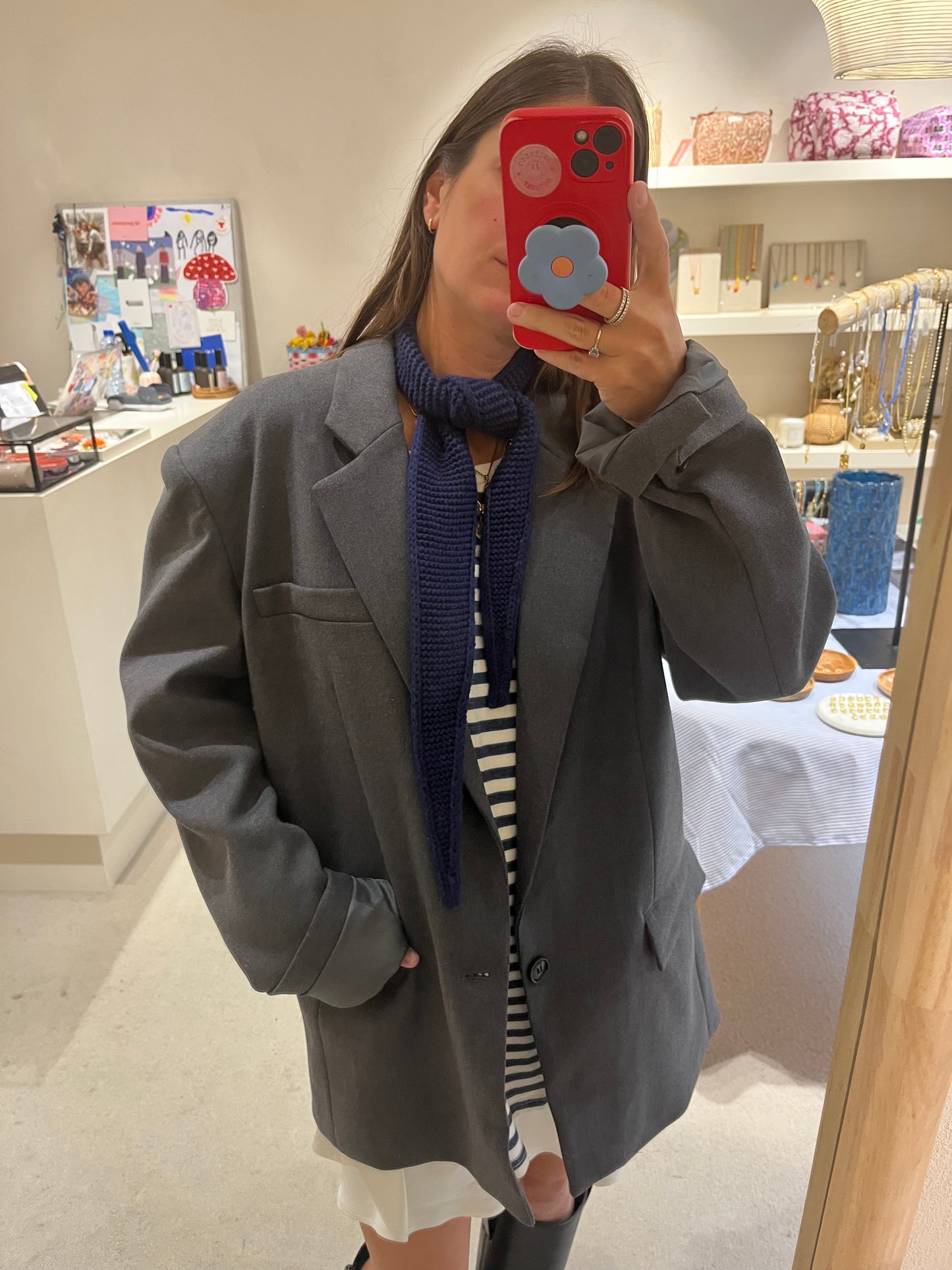 Grey padded blazer