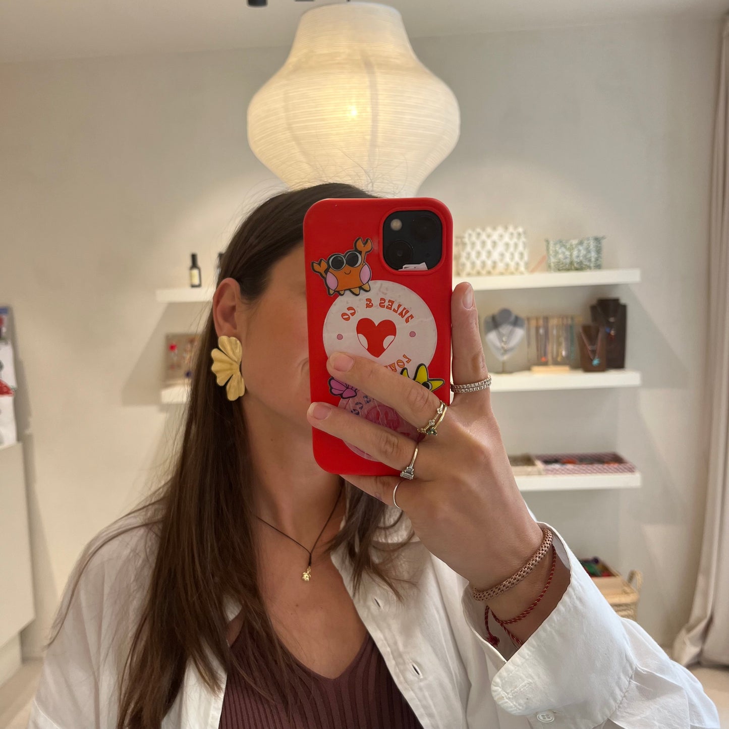 Ribbed flower earrings