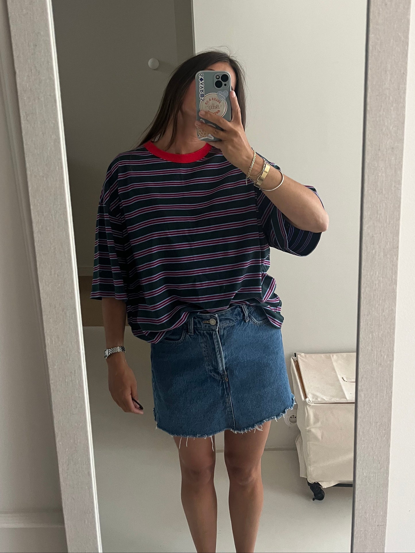 Oversized striped tee