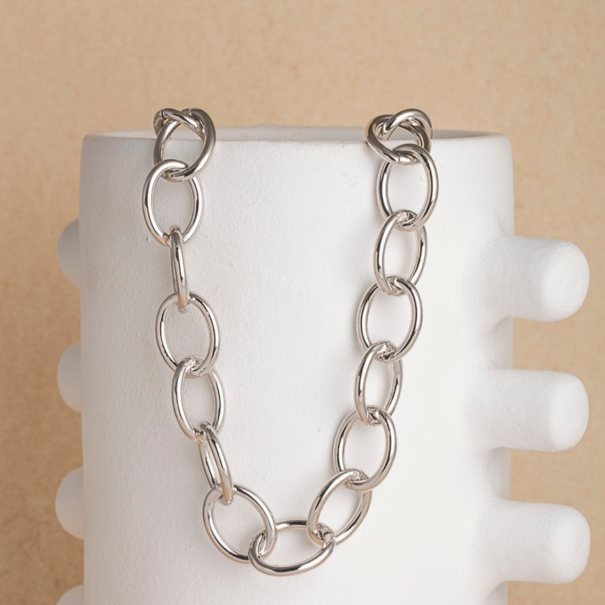 Mica necklace silver