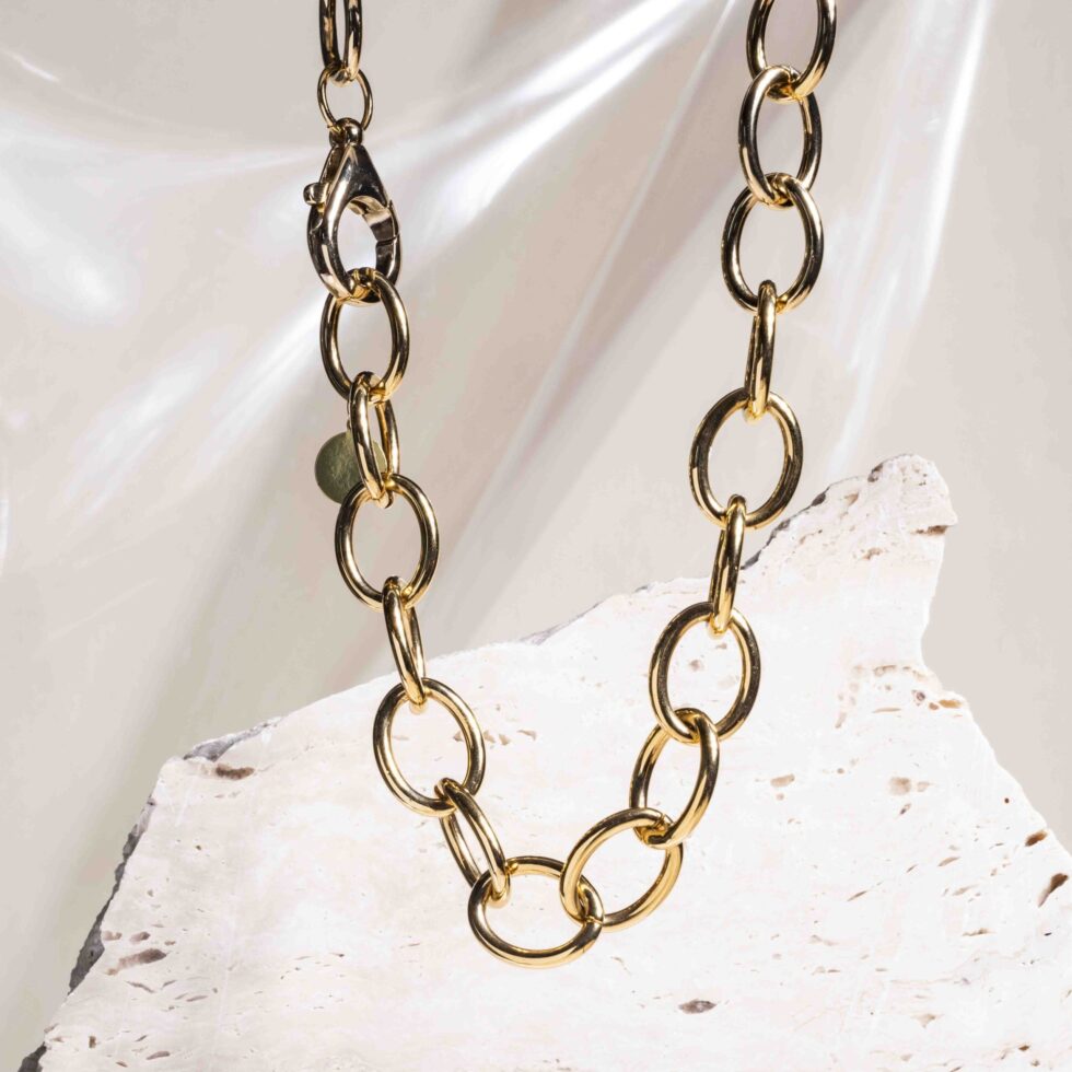 Mica necklace gold