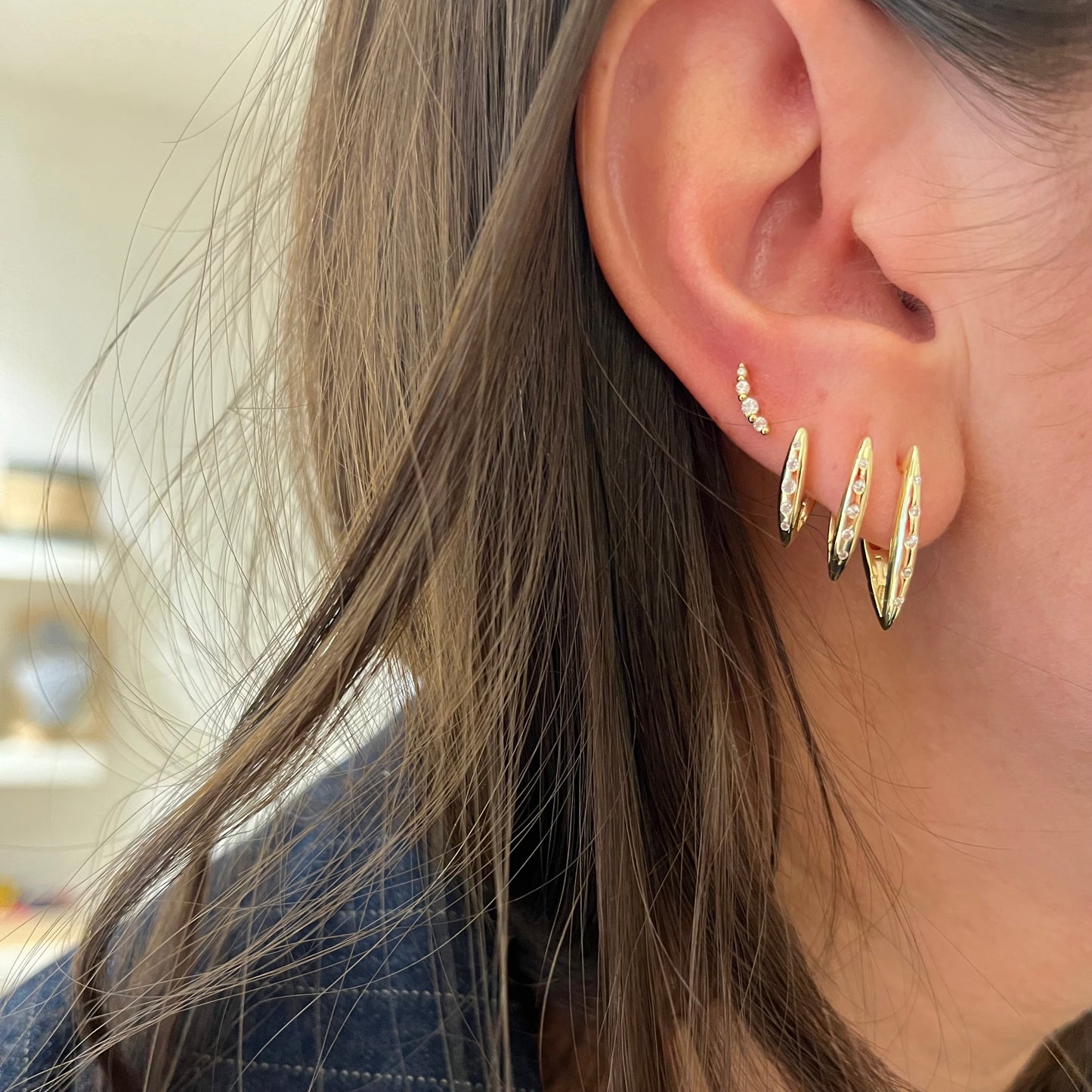 Triangle hoop gold (14 mm)