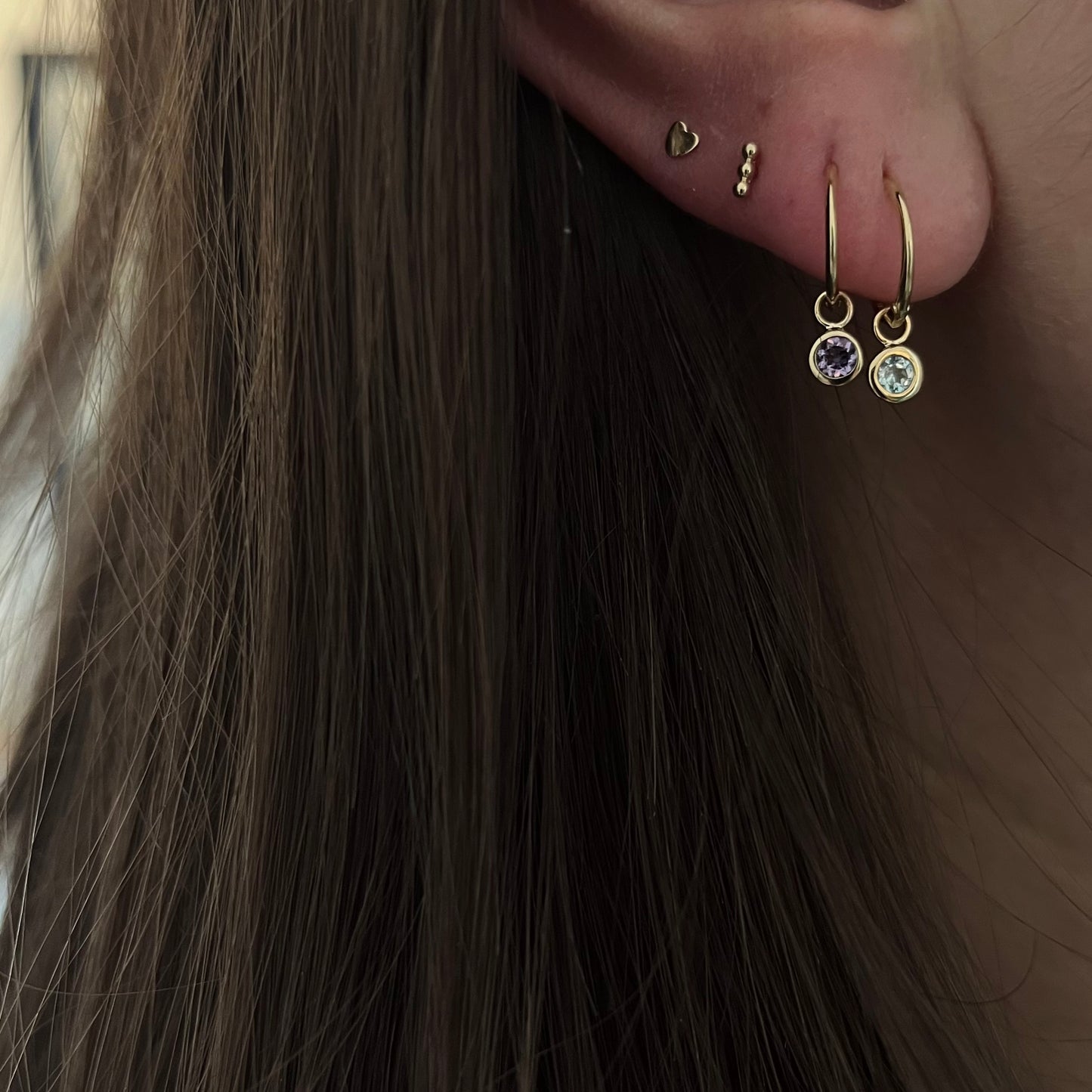 Trio stud 14k gold