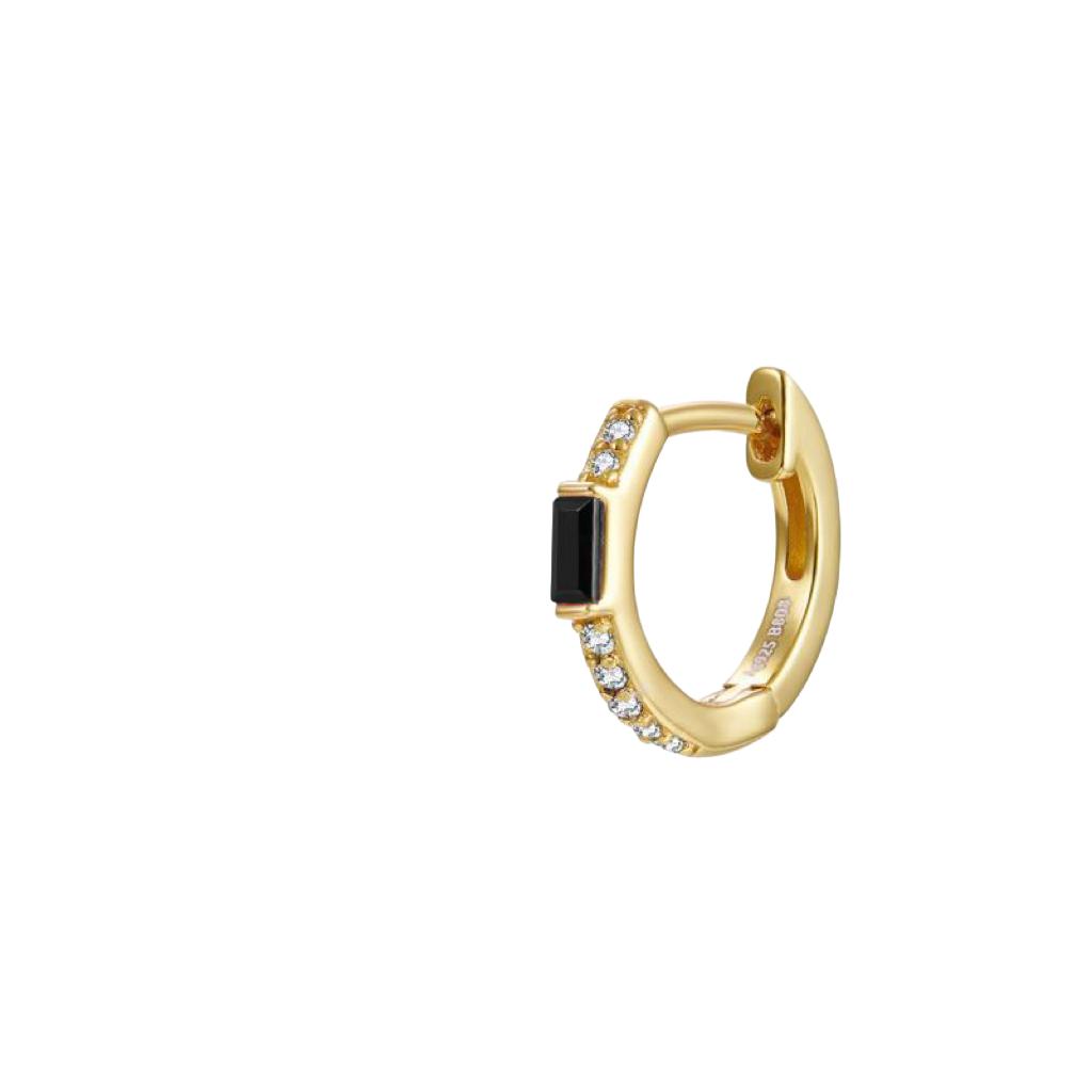Black Zirconia hoop gold