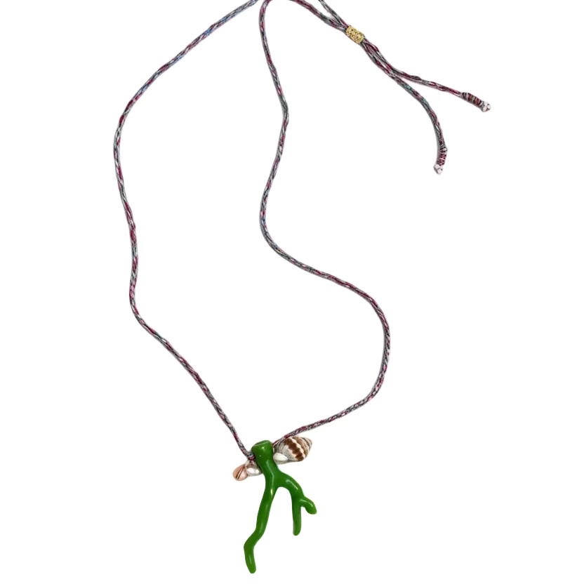 green coral necklace