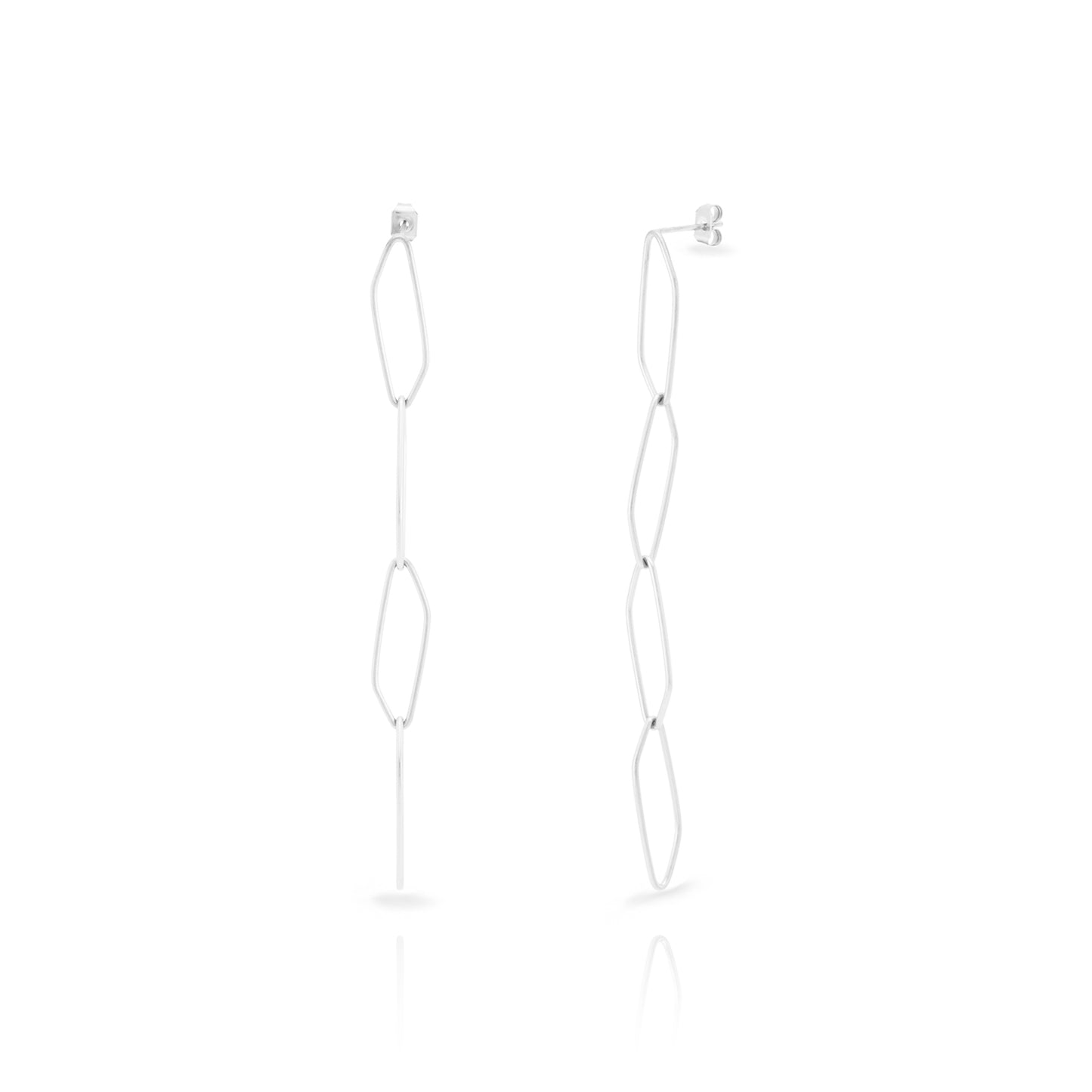 Link chain earring silver