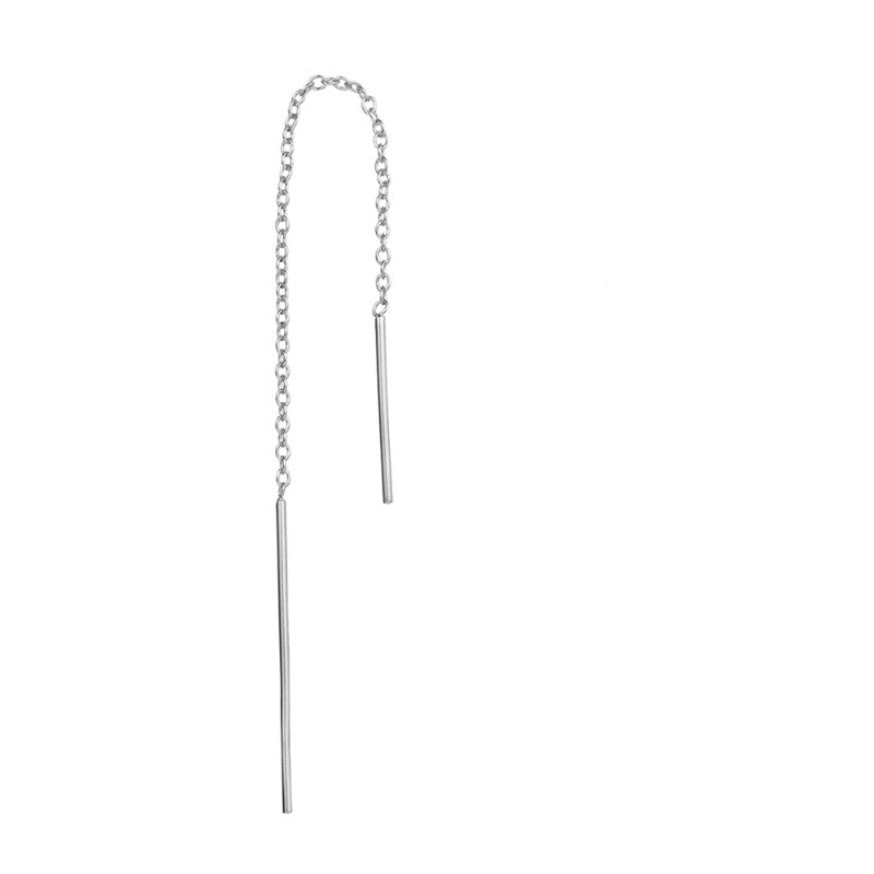 Simple chain earring silver