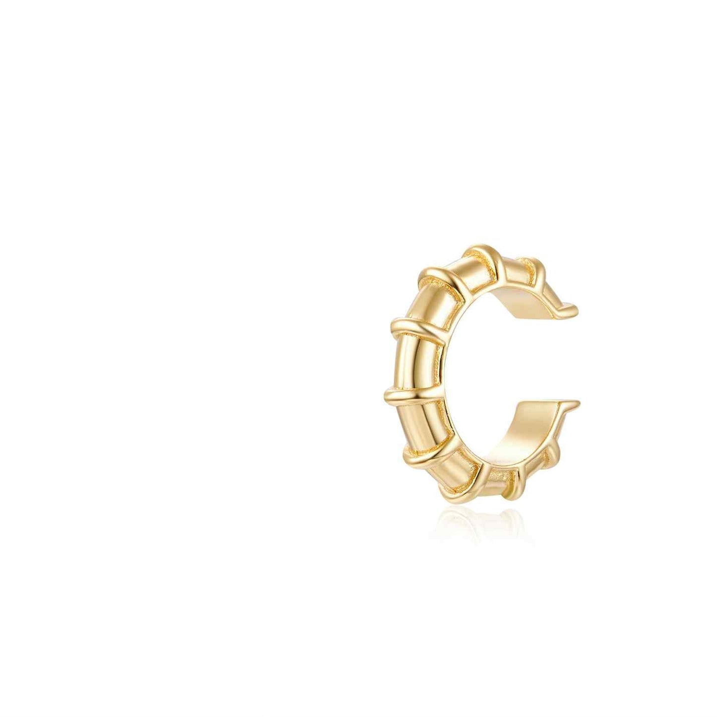 Ribbed ear cuff gold