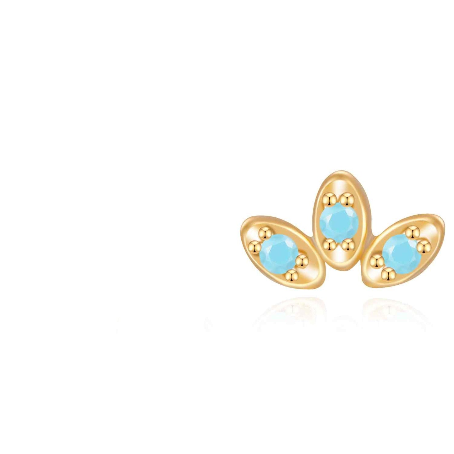 Trio stud turquoise