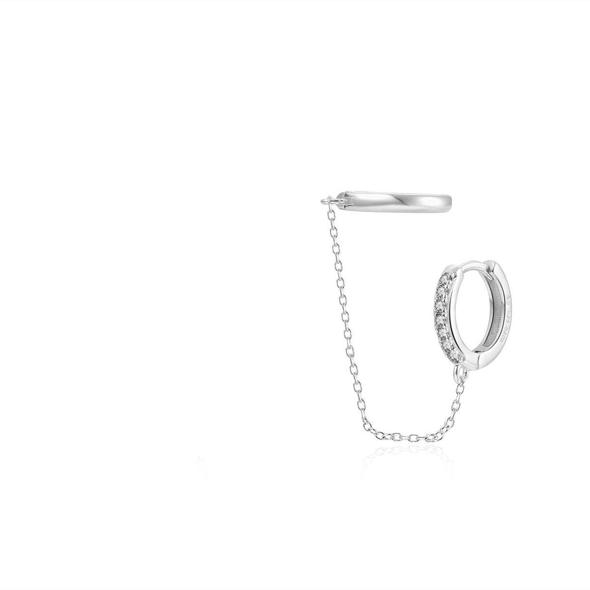 zirconia hoop with ear cuff