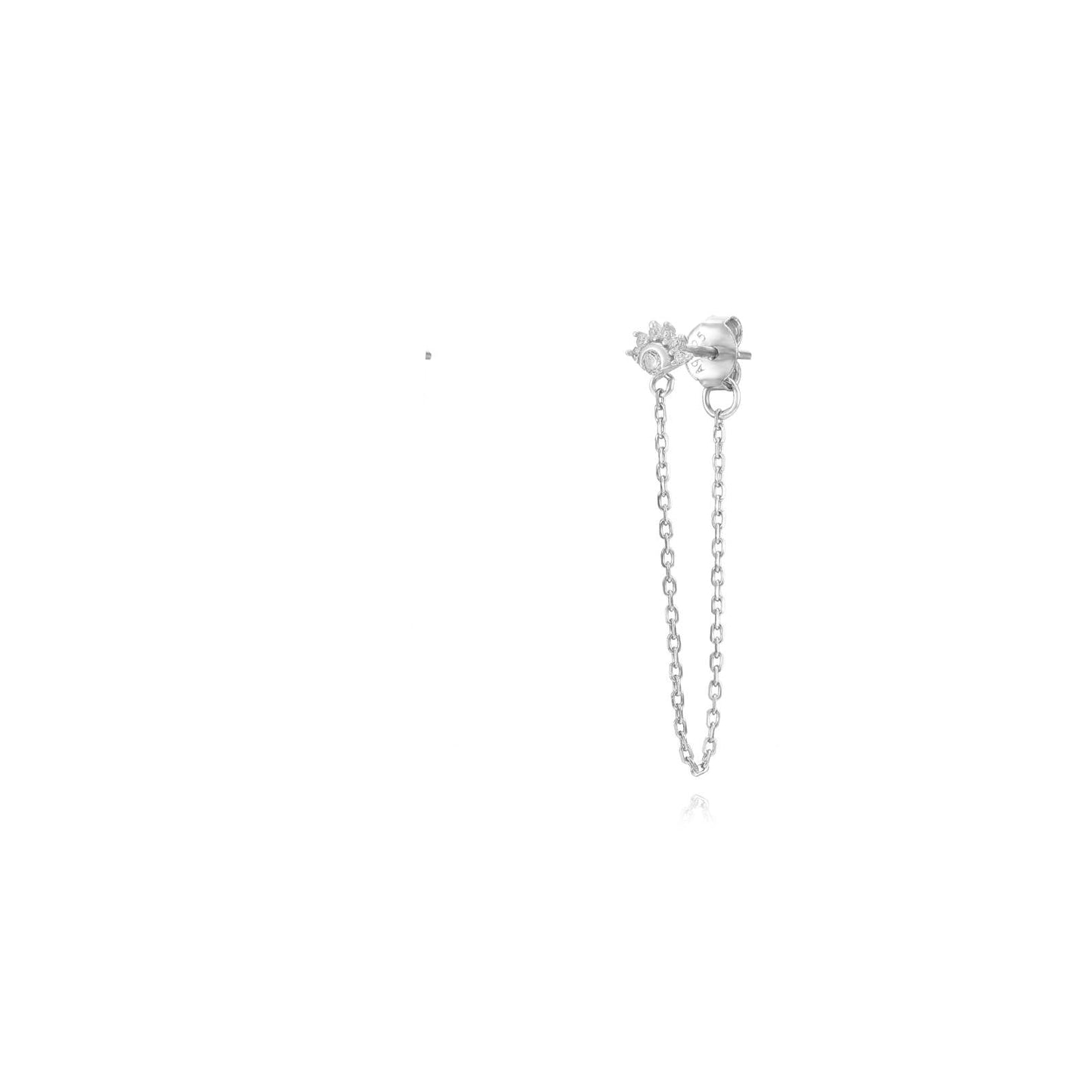 Flower chain earring silver