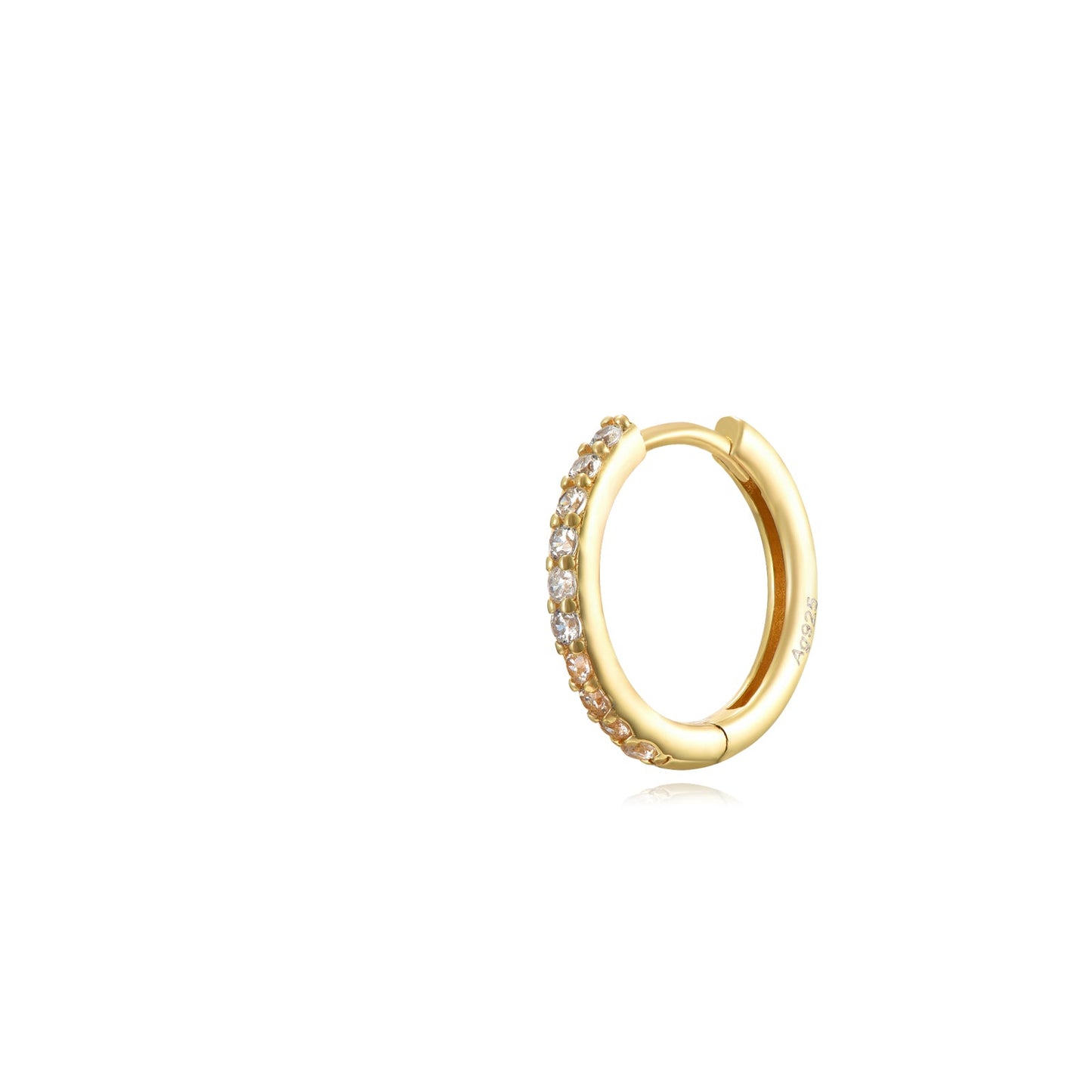 Simple zirconia hoop gold (14mm)