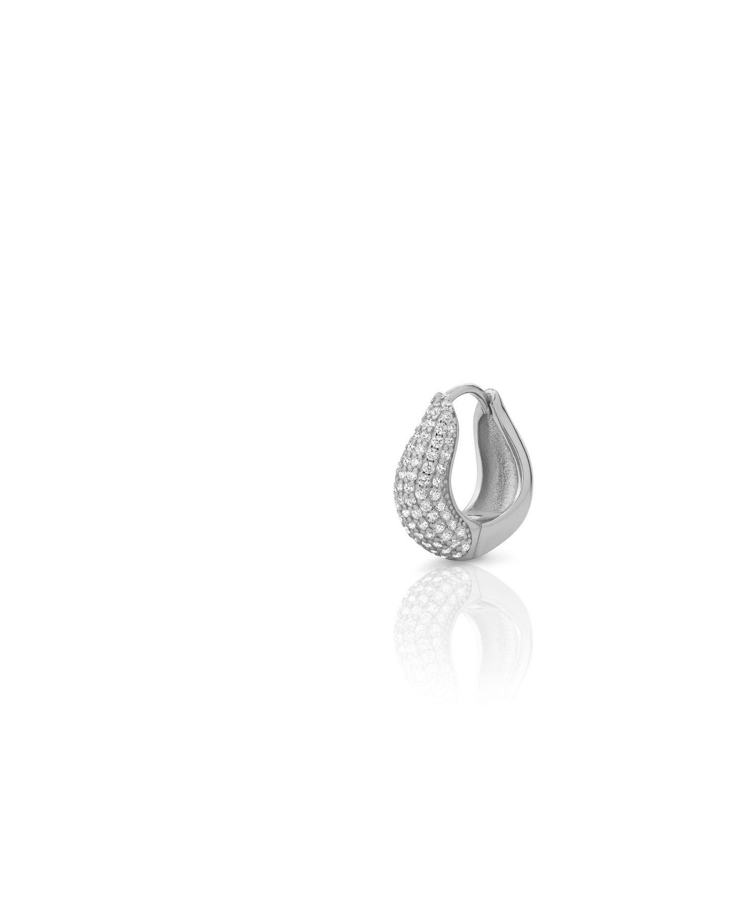 Zirconia wave hoop silver