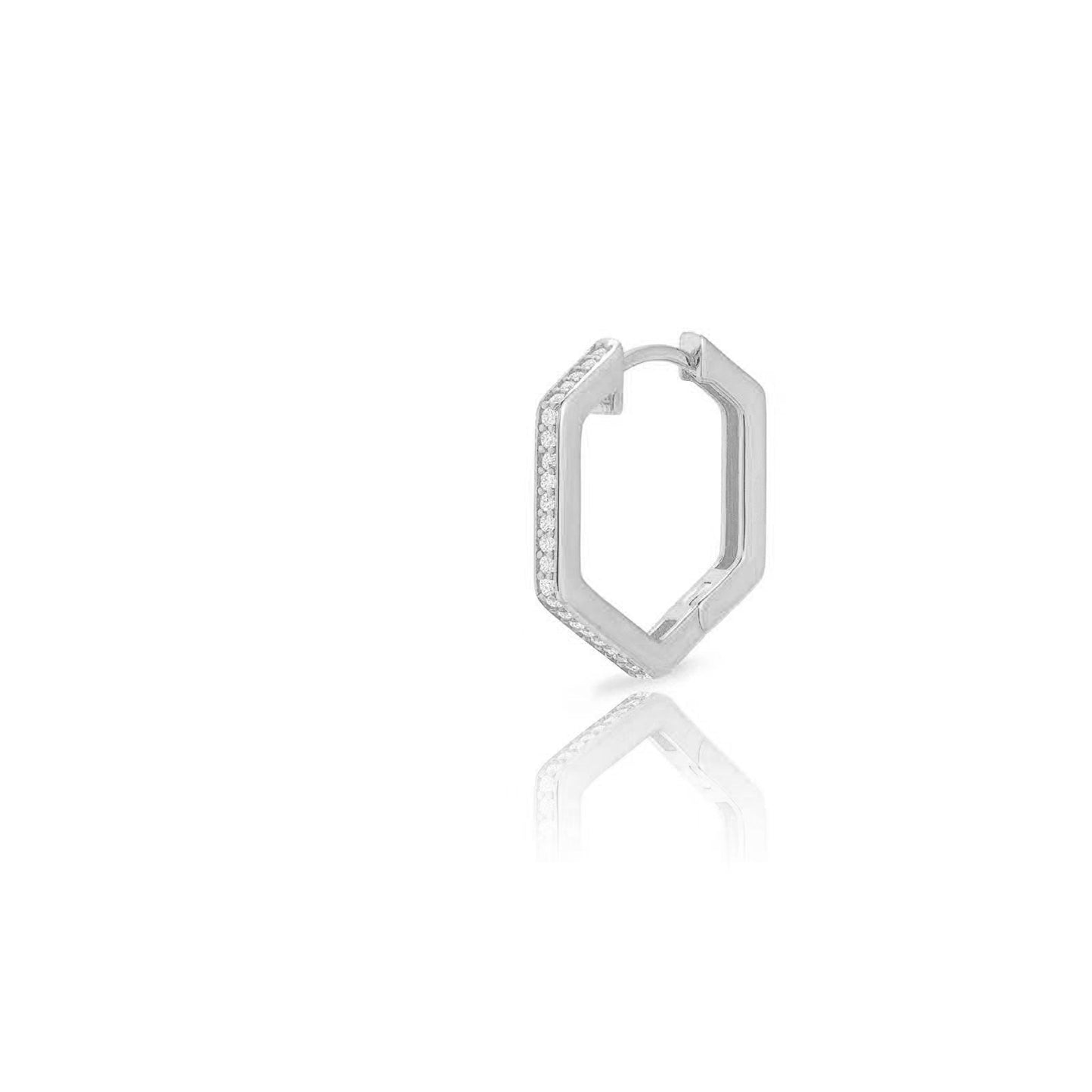 Hexagon hoops silver (16 mm)
