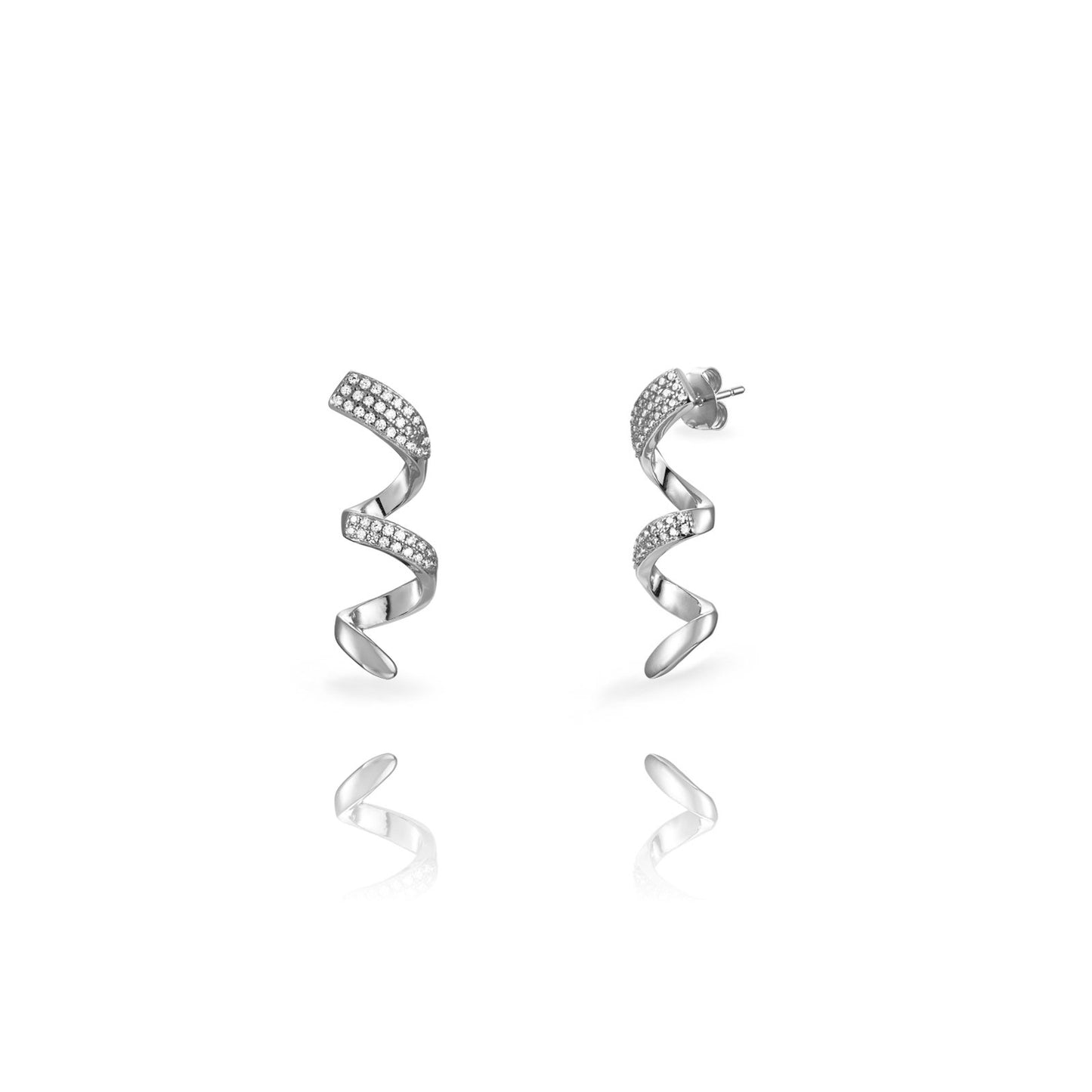 Swirl earrings silver