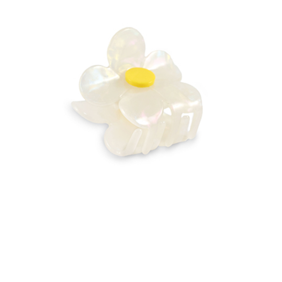 Flower hair clip white