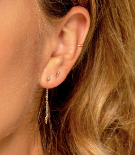 Trio stud 14k gold