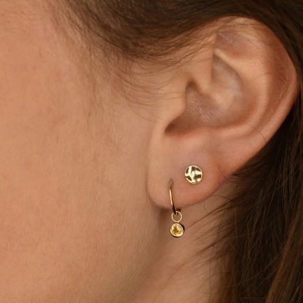 Citrine hoop 14k gold