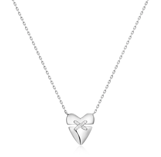 Heart necklace silver