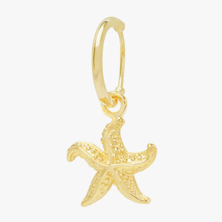 Star fish hoop gold