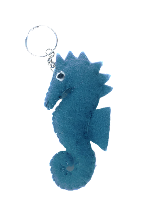 Seahorse blue key chain