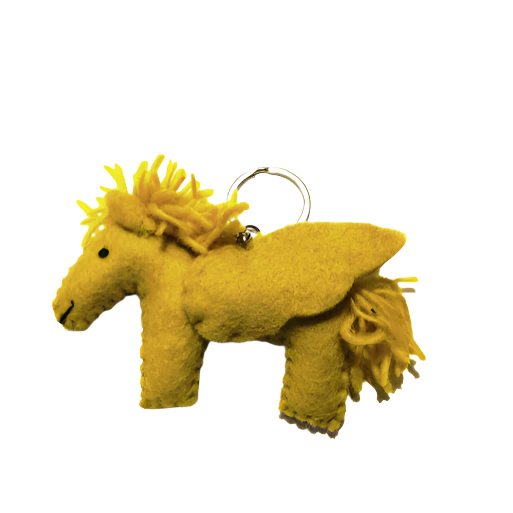 Horse key chain yellow