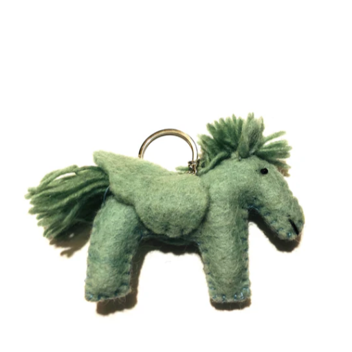 Horse key chain blue