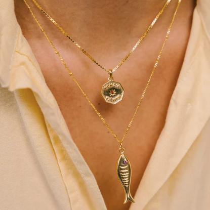 Bom dia necklace gold