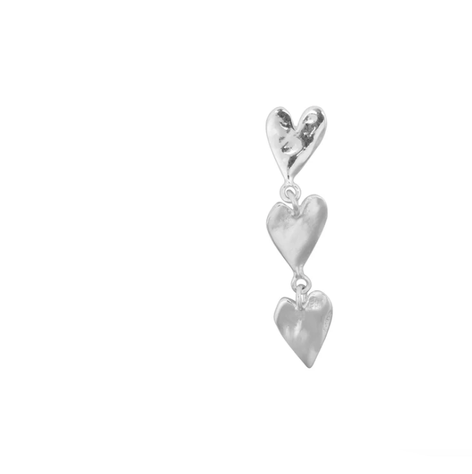 Hearts earring silver