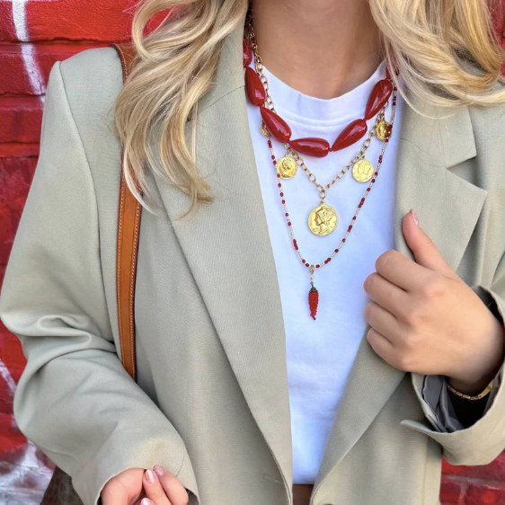 Dark red necklace
