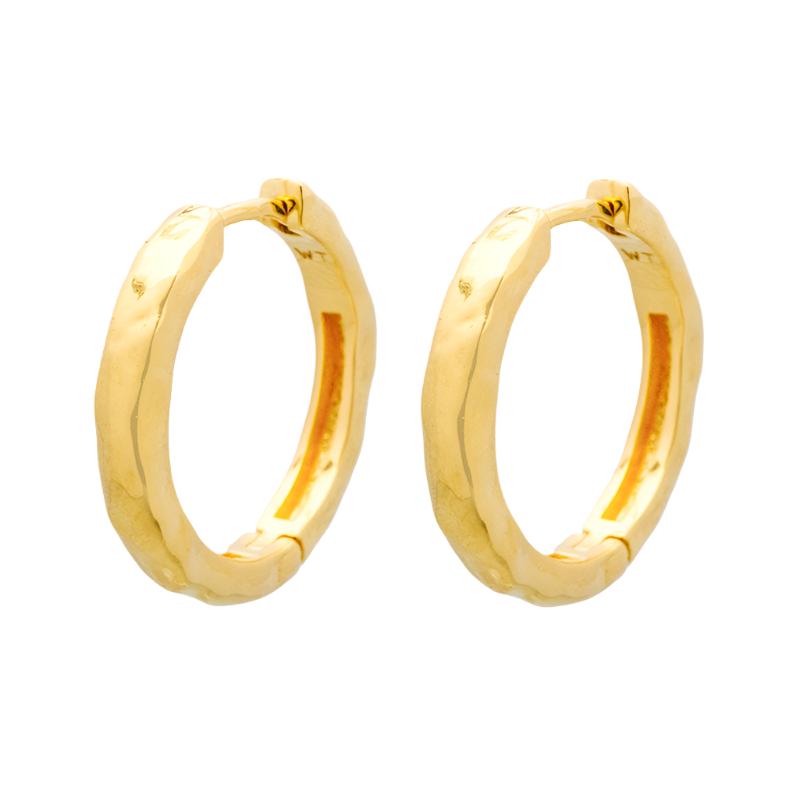 Hammered hoops gold