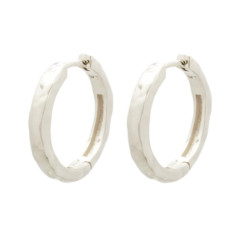 Hammered hoops silver