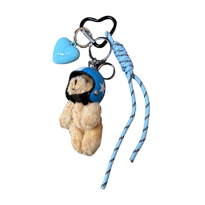 Bear key chain blue