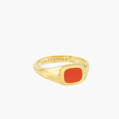 Orange signet ring gold