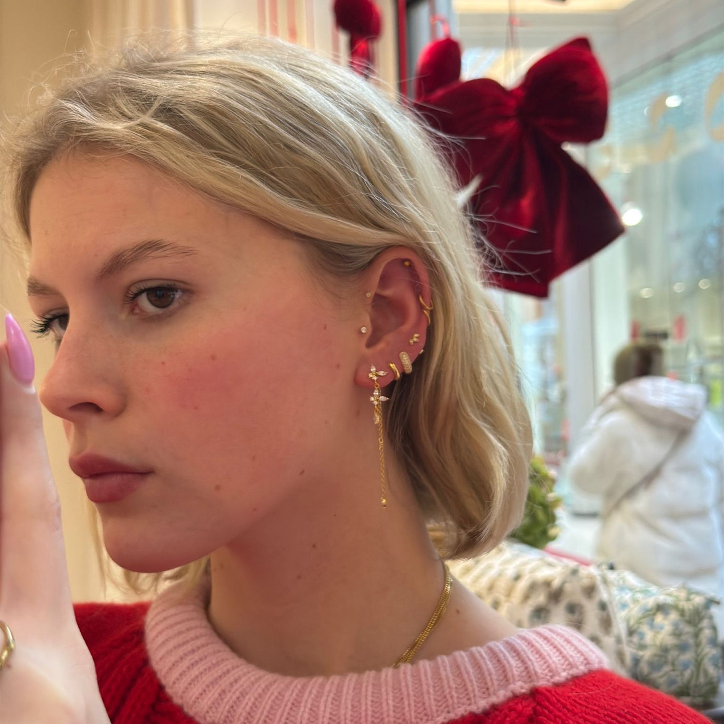 Butterfly chain earring