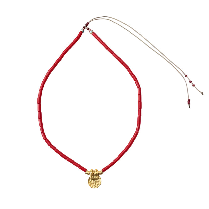 Red coin necklace