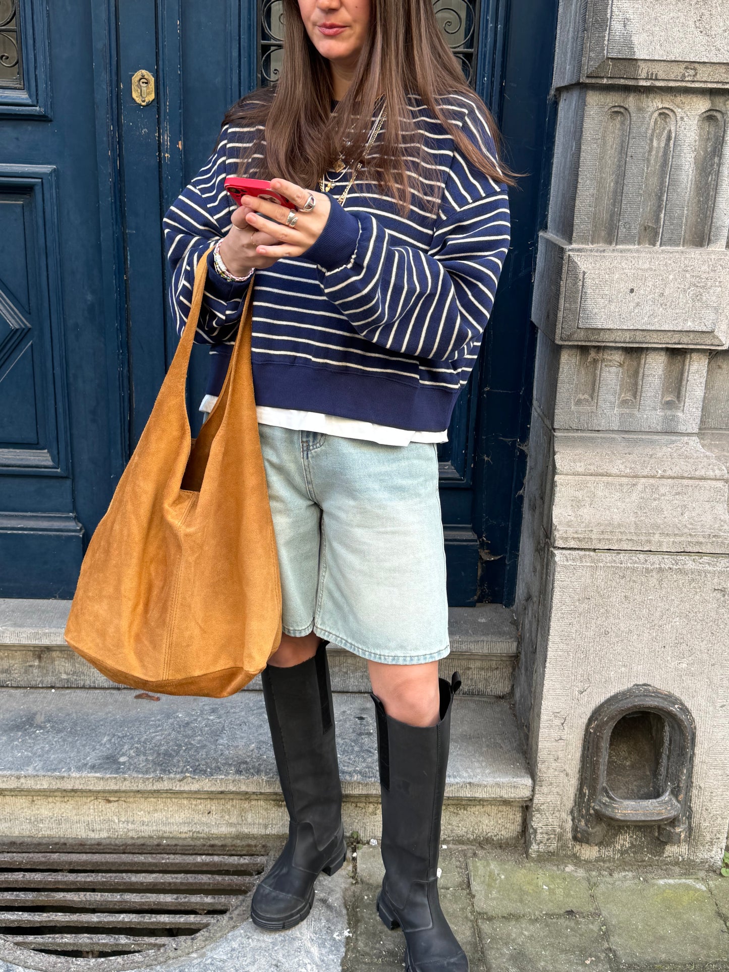 Striped knitted sweatshirt